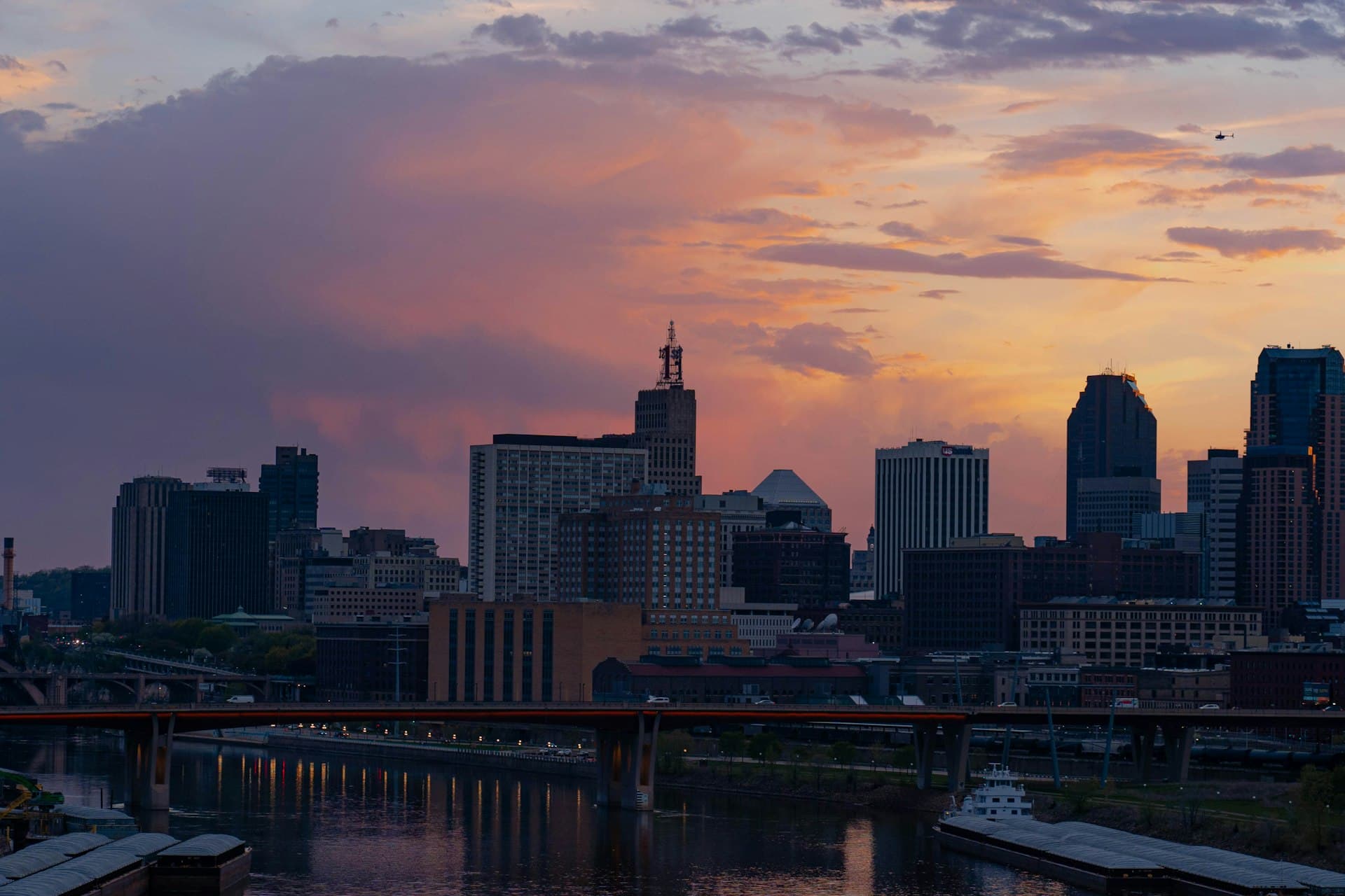 Saint Paul skyline at sunset
