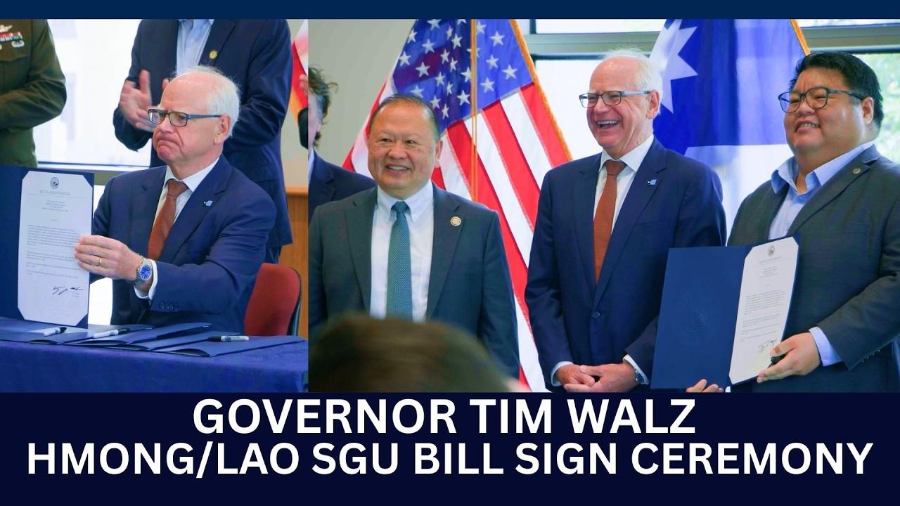 🔴06-09-2026 | Hnub no Gov. Walz kos tsab SGU Bill los ua cai nco txog Hmoob thiab Nplog cov tub rog.