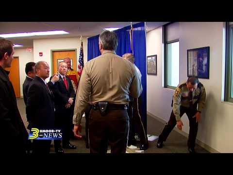 3HMOOBTV: Ramsey County Sheriffs Office held conference to donate bullet proof vests to Thai Police.